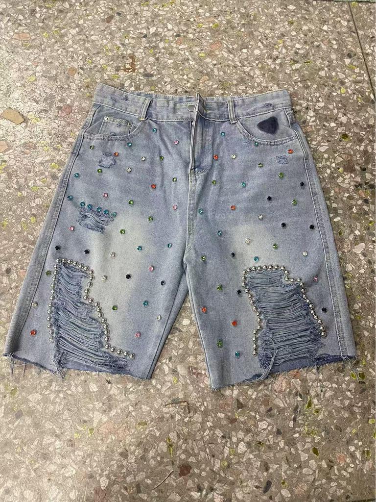 Pantaloni da Donna di Media Lunghezza Moda Europea e Americana Fai da Te