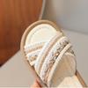Girl Woven Slippers Soft-soled Outdoor Walking Shoe Child Summer Children's Retro Ethnic Style Princess Beach Shoes Slide H05289