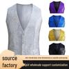 Gilet da uomo con paillettes da discoteca per palcoscenico e performance
