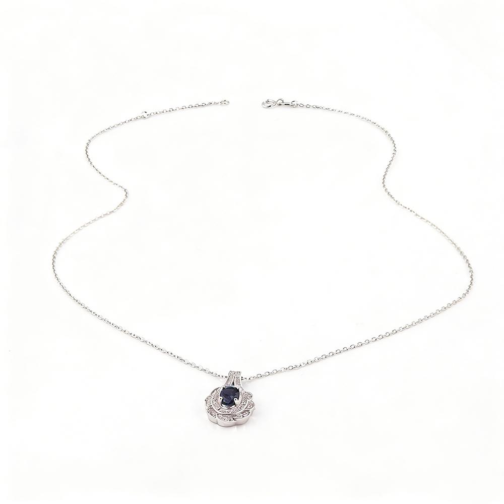 Raro Prezioso Naturale lolite Argento Sterling 925 collana ciondolo pietre preziose gioielli raffinati per Anniversario proposta regalo da donna
