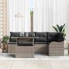 Garden Sofa Set with Cushions 6 pcs Grey Poly Rattan