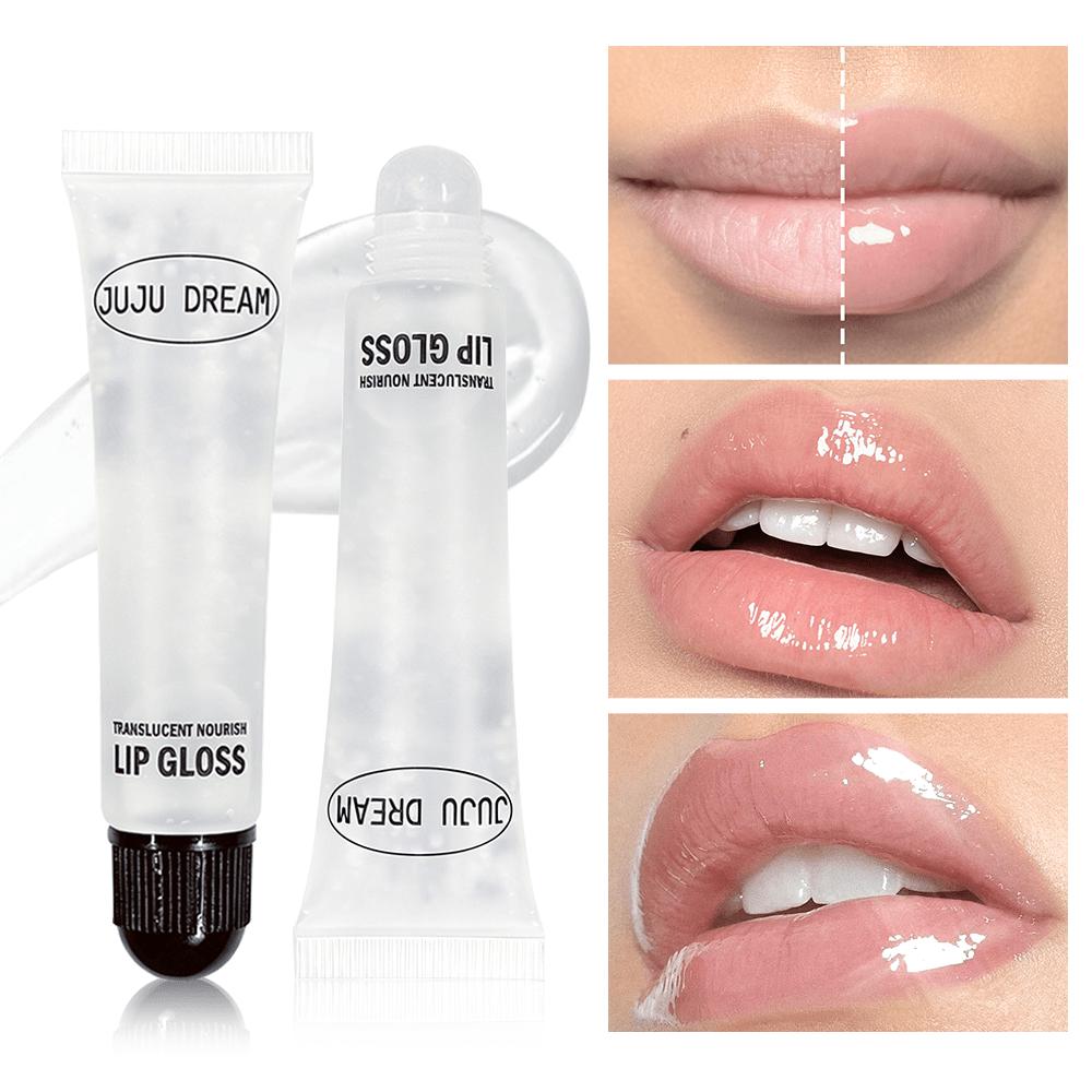 Duidelijke Voedende Lipgloss, Hydraterende Lippenbalsem voor Droge Lippen, Langdurige Glazen Glans Afwerking, Glanzende Lip Make-up Alleen te Dragen