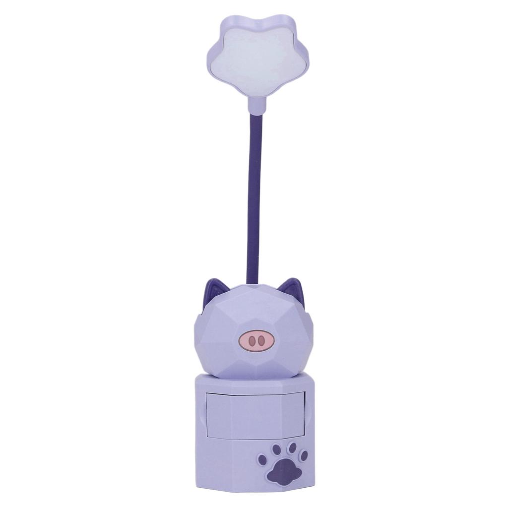 LED Cartoon Pig Shape Table Lamp Kids Eye Protection Reading Lamp USB Charging Night Light for Bedroom