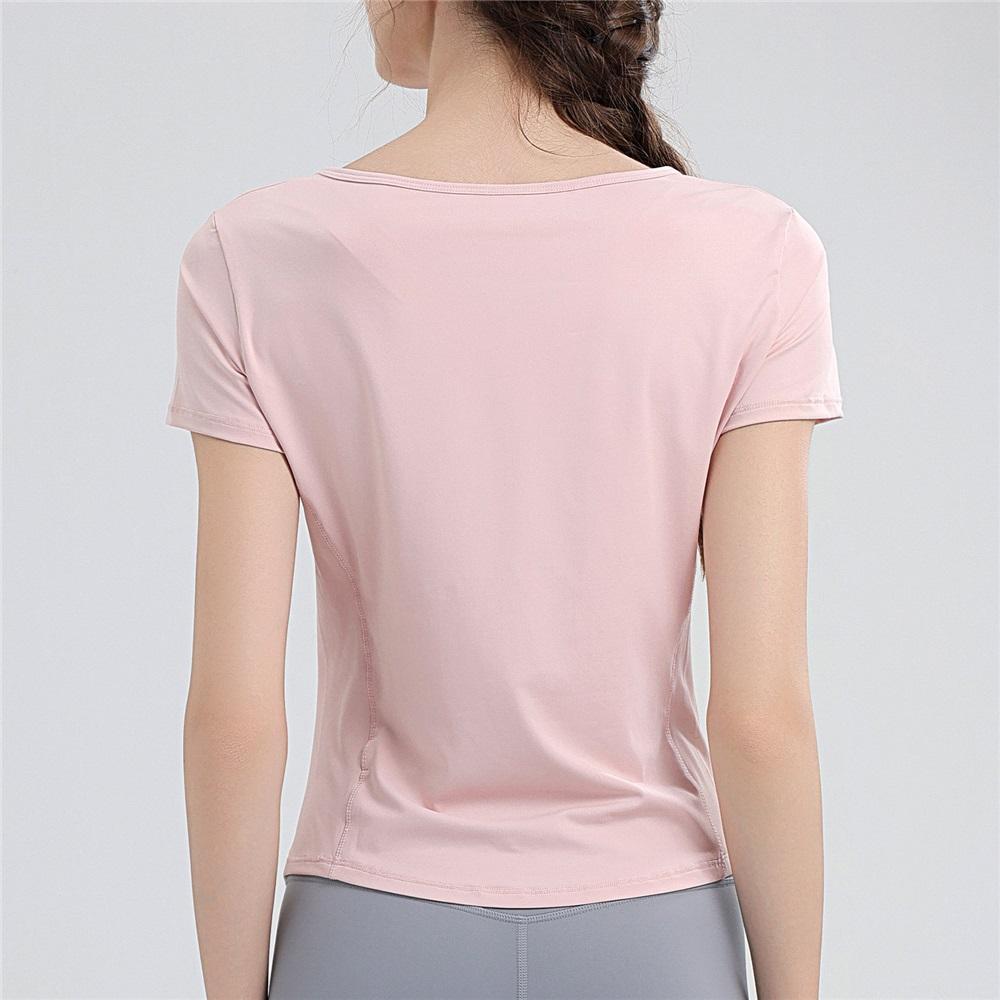New Pleated Yoga Top Women's V-neck Sports Fitness Short T-shirt Outdoor Sports Running Quick Drying Short Sleeved Shirt