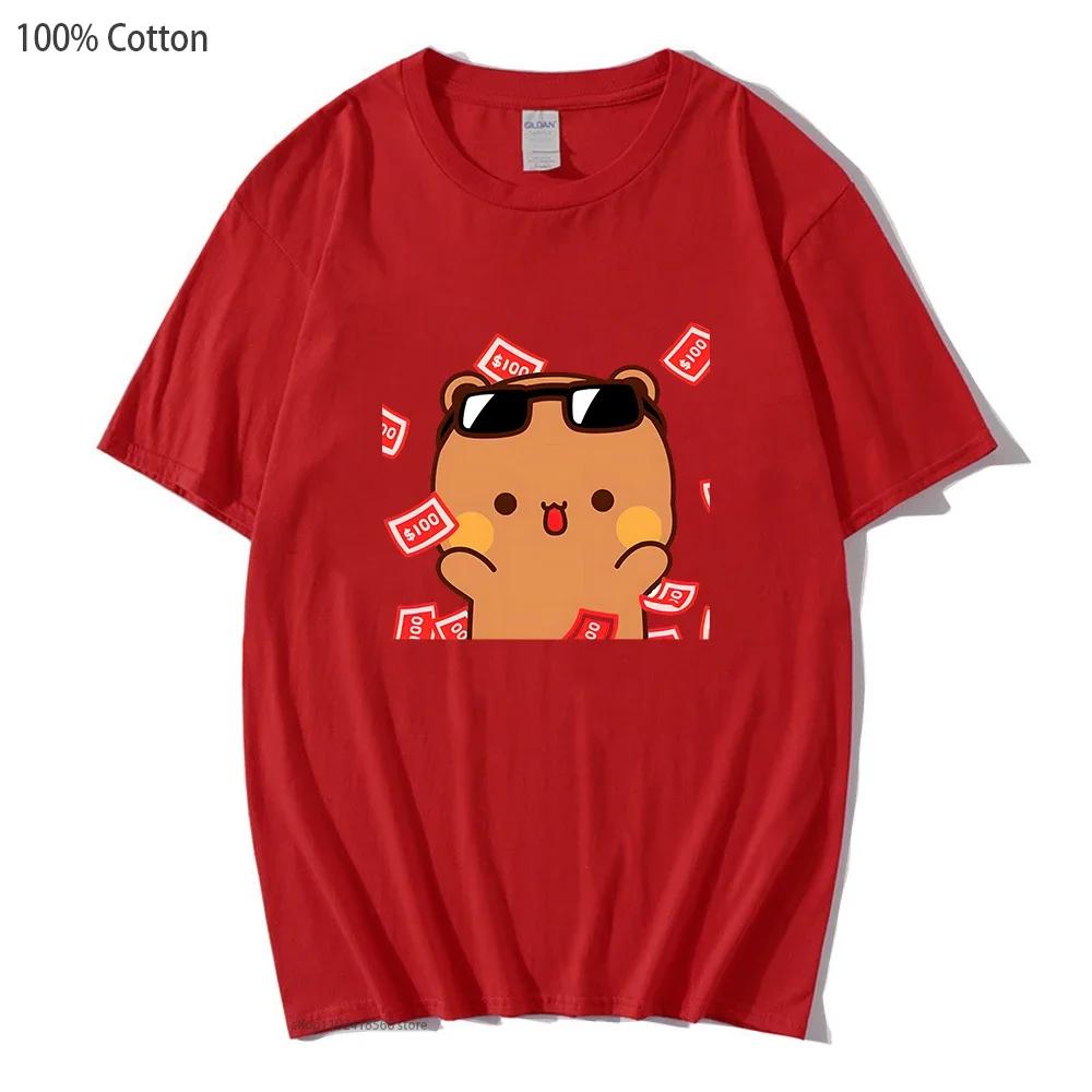 Cute Bubu and dudu Is So Rich Millionaire T-Shirts for Men Women Couple clothes Cotton Tops Panda Bear Tees Casual
