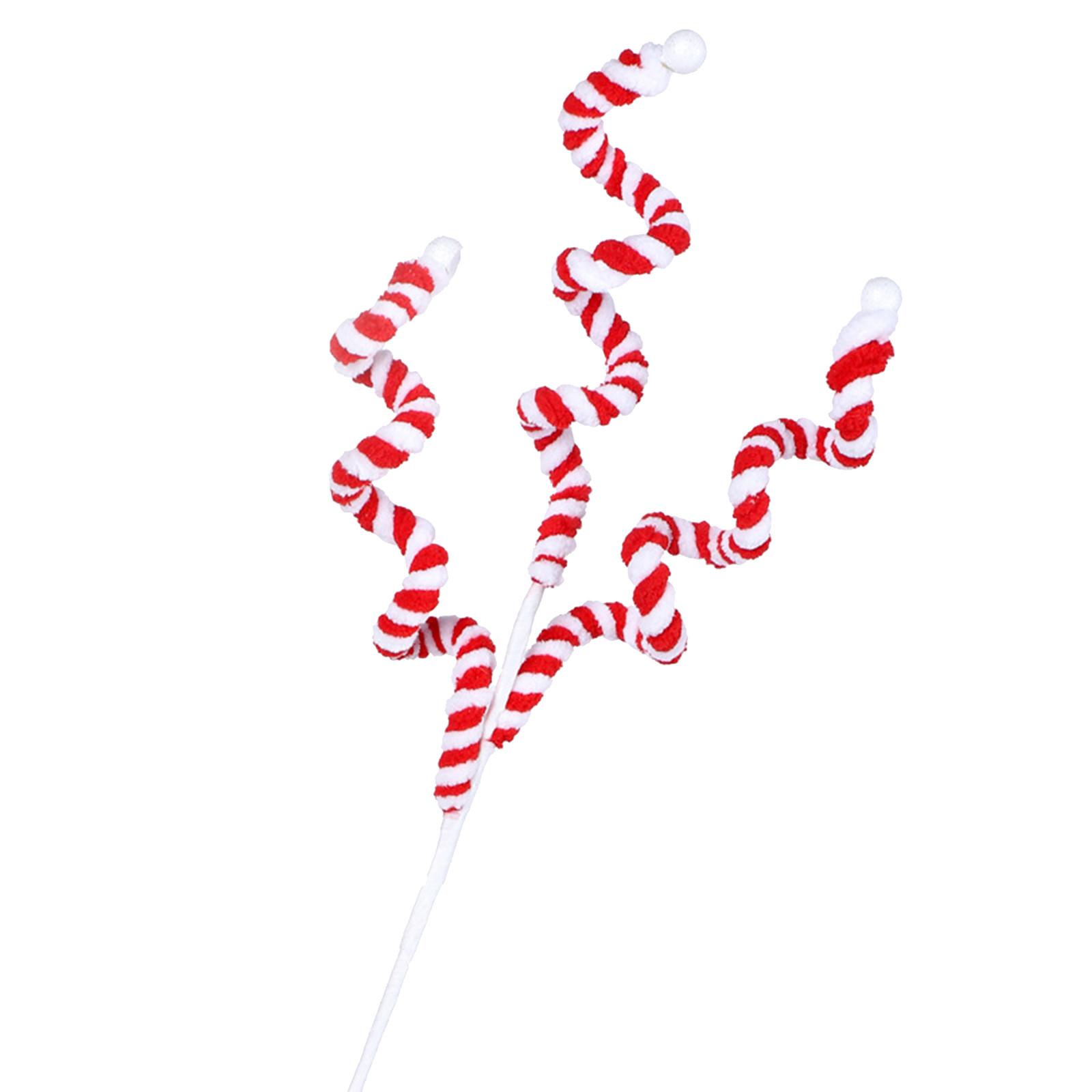 

Рождественские черенки в полоску красного и белого цвета, рождественские черенки в форме колокольчиков конфетного цвета, 19,6 дюйма One Size