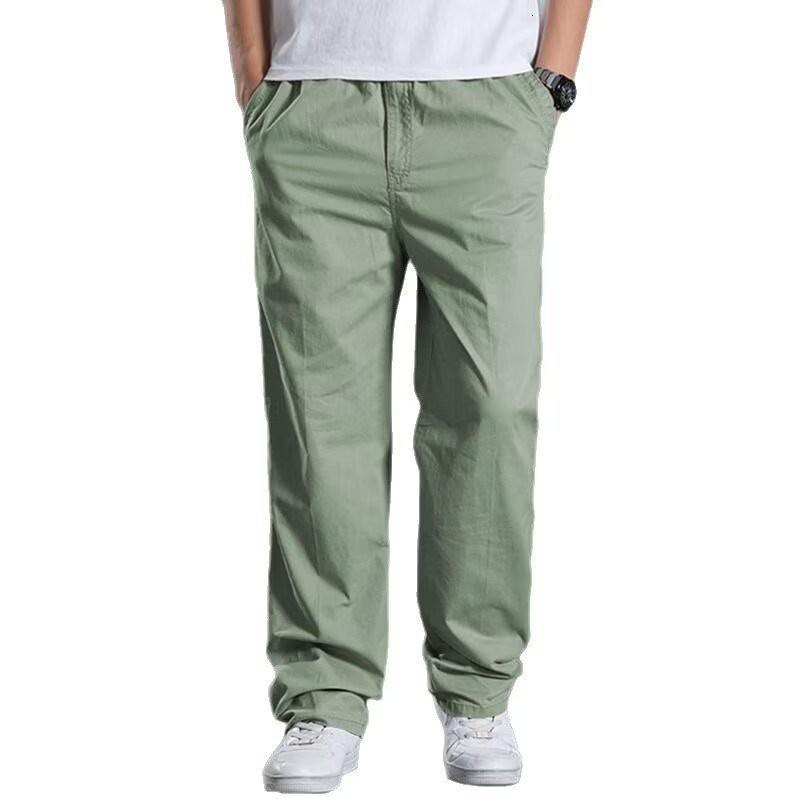 Mens Loose Straight Leg Cargo Pants Multi-Pocket Outdoor Work Trousers