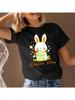 Wo T-Shirt Osterhase Grafik Kurzarm Rundhalsausschnitt Sommer Frühling 2025 Schneller Versand