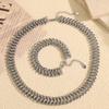 Year Exaggerated Thick Bracelet Necklace Set Couple Gift Hollow Chain Design Jewelry