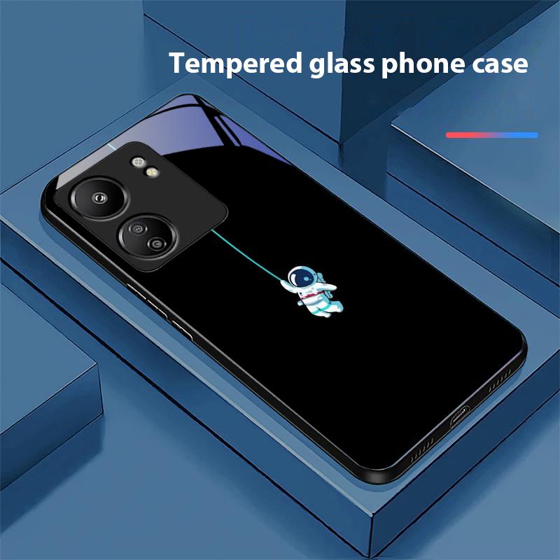 Funny Devil Eyes For Xiaomi Redmi 13C Note13 12 Pro Plus 5G Note 9 13T Pro POCO X6 F5 F6 Black Tempered Glass Phone Case