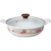 Takagi Metal Industries Enamelware Double-Handled Pot, "Ajiwai Nabe" (Flavorful Pot) Hanakotsuzumi, 27cm, IH Compatible, HA-HT27