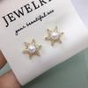 Elegant Snowflake Zircon Freshwater Pearl Stud Earrings