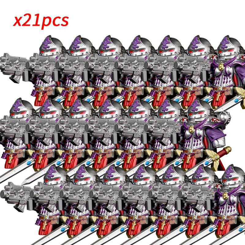 MOC Ιππότες Αίματος Άγγελοι Πολέμου Μαύρο Σφυρί Ναΐτες Στρατιώτες Πολέμου σφυριά Φιγούρες Δράσης Οικοδομικά Μπλοκ Τούβλα παιδιά DIY Παιχνίδια