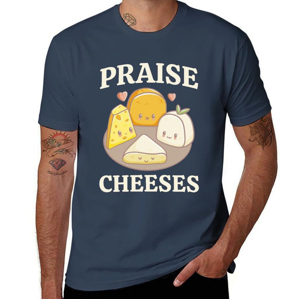 Praise Cheeses Cheese Pun TShirt Basic Comfort Fit TShirt for Unisex