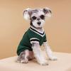 New Knitted V-Neck College Style Vest for Dogs - Autumn/Winter Fashion for Teddy & Pomeranian