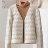 Autumn and winter lightweight down jacket women's short wavy round neck variable V-neck warm inner jacket