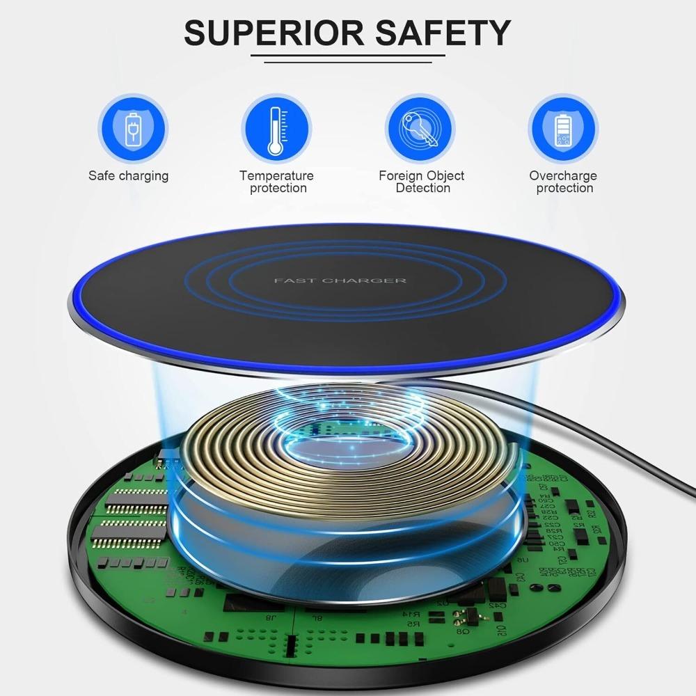 Wireless Fast Charger Charging Pad Dock for Samsung iPhone Android Cell Phone