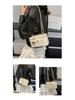 Argyle Embroidered Women's Crossbody Chain Bag - 2025 Spring/Summer Trendy Small Square Bag