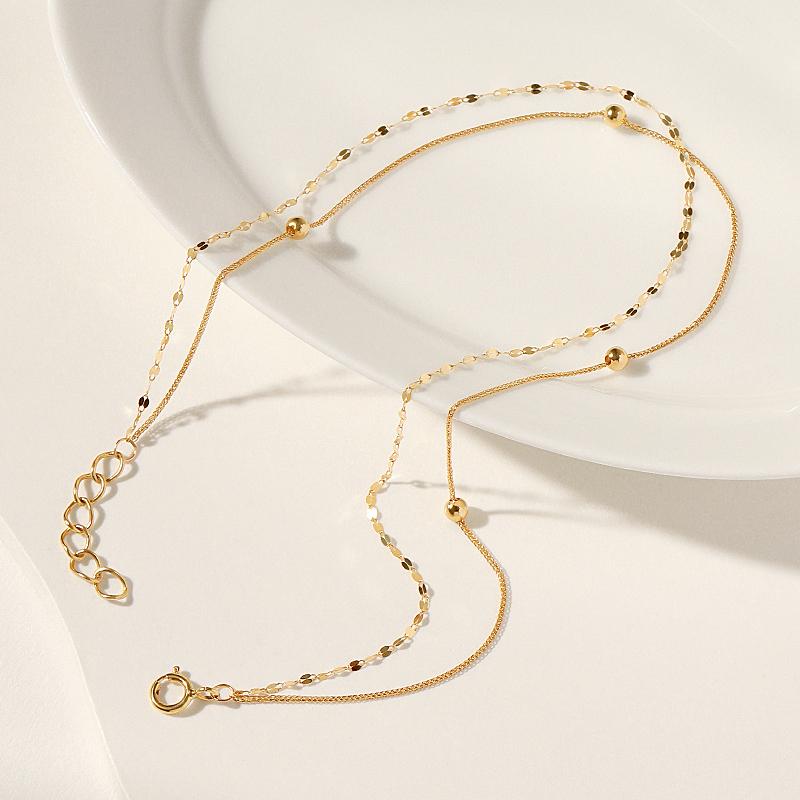 Mcel 18K Chouette Golden Ball Double Chain Anklet