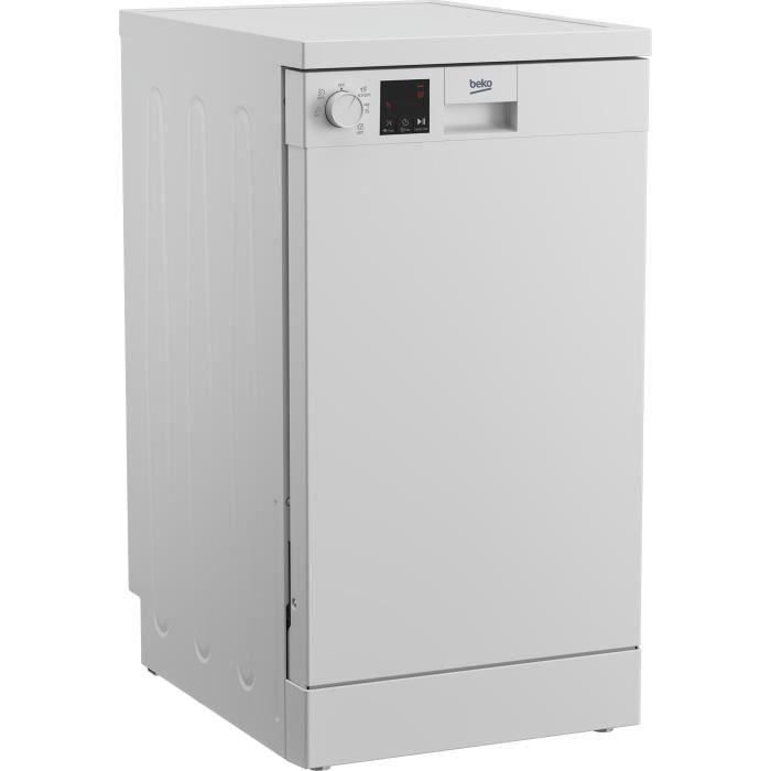 Lave-vaisselle pose libre BEKO DVS05024W - Moteur standard - 10 couverts - L45cm - Blanc - 49dB - Cuve inox