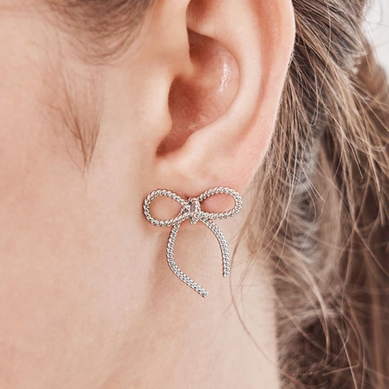 

GEIGER Jewelry Silver Lovely Ribbon Earrings GISVEE143 white gold