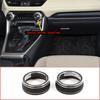 2pcs Black Car AC Climate Control Knob Ring Trim Cover for Toyota RAV4 -