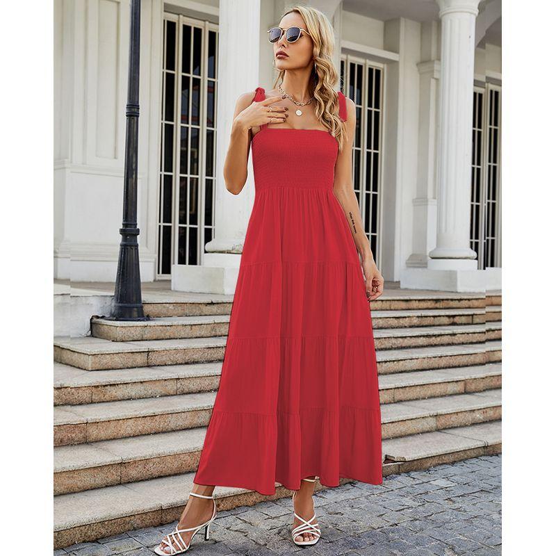 Long Camisole Dress2025 European and American Summer Women New Sleeveless Print Long Sling Dress