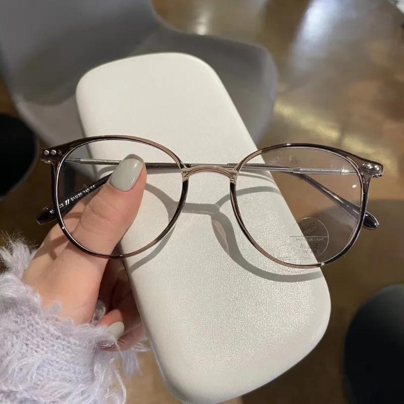 Ultralight Round Myopia Glasses for Women Men Unisex TR90 Frame Finished Prescription Minus Eyeglasses Diopter 0 To -4.0 Eyewear