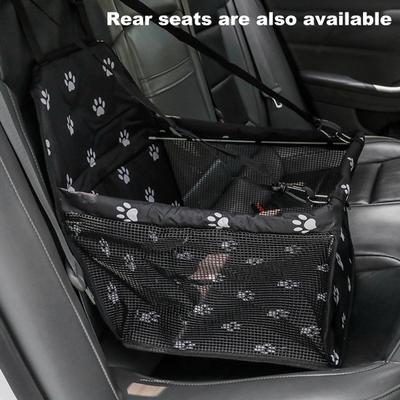 Dog Car Seat Bag Folding Pet Carriers Bag Waterproof Hollow Ventilated Mesh Adjustable Strap Stable Dog Cat Carrying Basket Travel Pet Car Bag