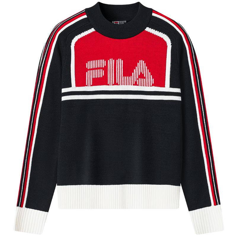 FILA Women s Slim-Fit Color-Block Knitted Pullover Sweater S