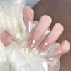 Electroplated Cat Eye Gradient Nude Nail Tips: Elegant, Detachable, and Ideal for Daily Wear.