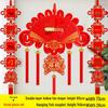 Large Chinese Knot Fan-Shaped Fu Pendant: Auspicious Living Room Wall Decor