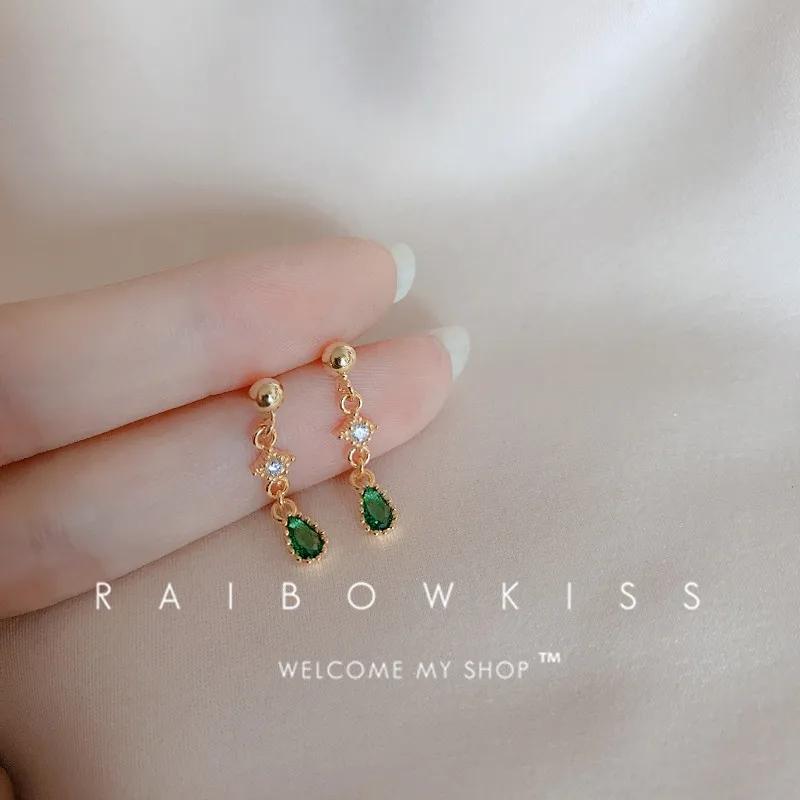 New Silver Color Inlaid Zircon Clover Tassel Earrings For Women Delicate Chain Pendant Earring Party Jewelry Accessories Gifts