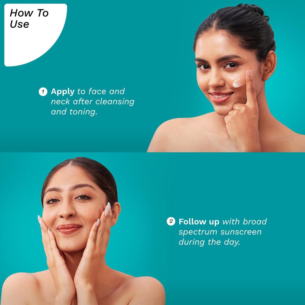 Squalan Niacinamid & Vitamin C Glow Feuchtigkeitscreme für das Gesicht | Feuchtigkeitscreme zur Hydratisierung trockener Haut | 50 g, Creme