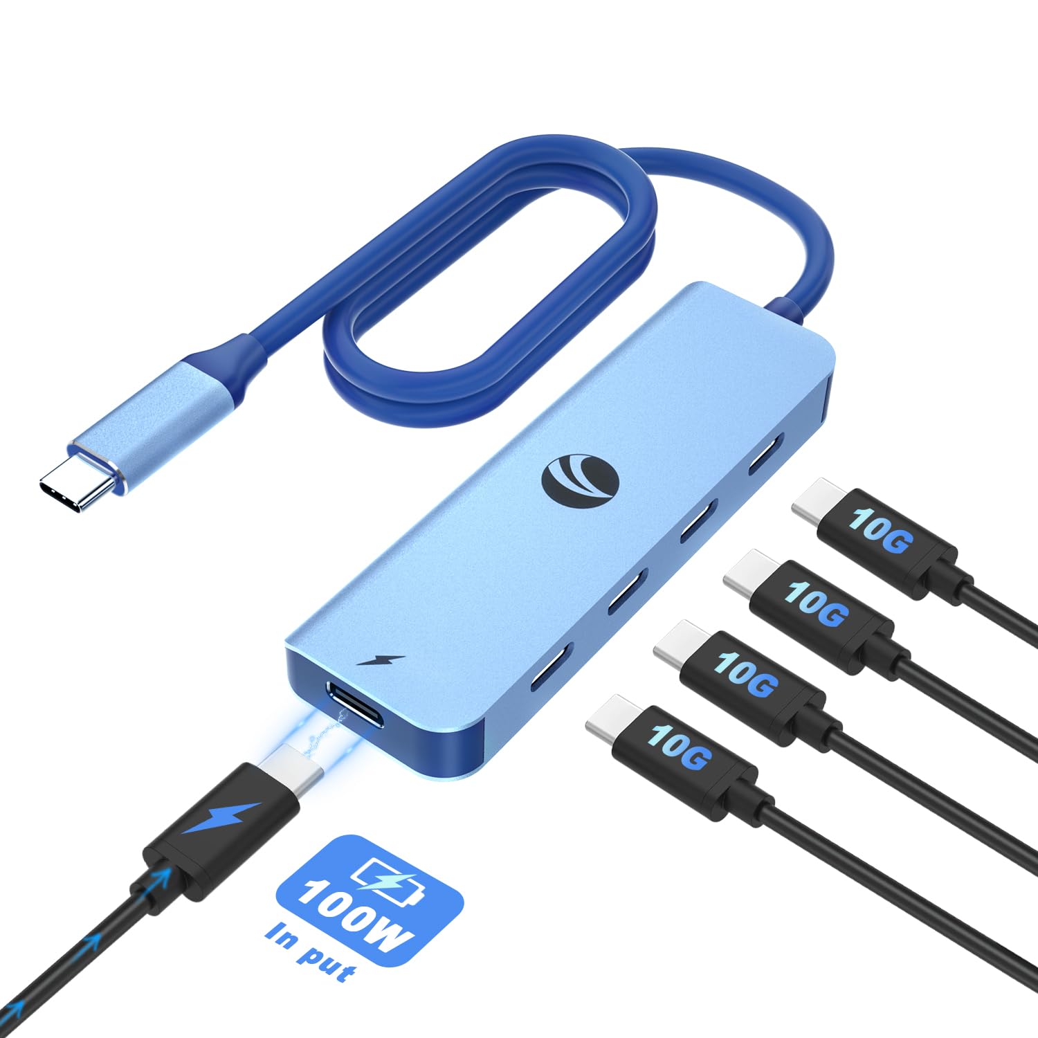 

10Gbps USB C Hub 5 Port Expansion USB Gen 2 High Speed Data Transfer Conversion Adapter Expansion Hub Data Transfer Only 100W Rapid PD Charging Slim