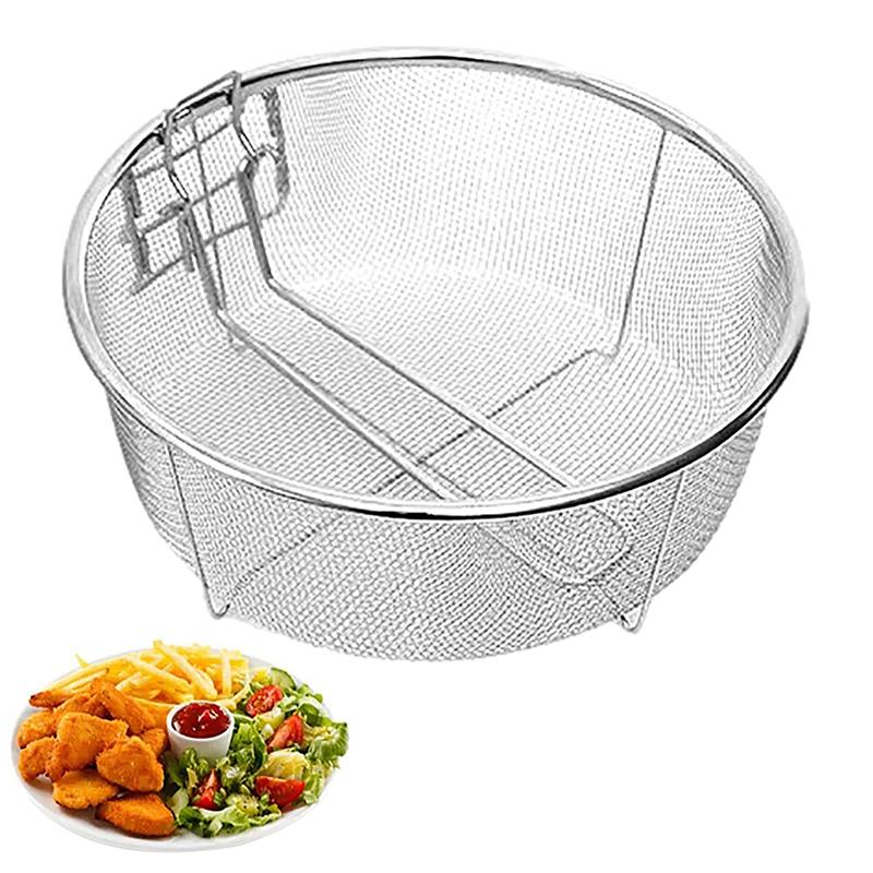 Pommes Frites Korb Edelstahl Frittierkörbe mit Griff Fritteusen Sieb Blanchierkorb Fritteusen Abschäumer