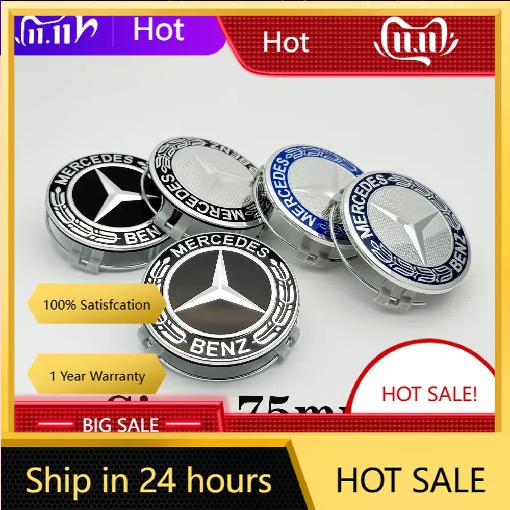 New 2025 For Mercedes Benz 4Pcs 75mm Car Wheel Center Logo Hub Cap For Mercedes Benz C207 C218 A207 C117 CLA CLS E Class W212 S2