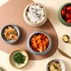 Japanese Vintage Stoneware Bowl Creative Tall Fruit Dishes Ceramic Rice Salad Dessert Bowl Kitchen Spice Plate Kitchen Tableware