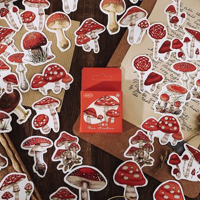 46 ks/krabička Kolekce Houby Dekorativní Samolepky Scrapbooking diy Nalepovací Štítek Deník Kancelářské Potřeby Album Zápisník Samolepka