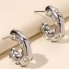ZAKOL Y2K Trendy U Shape Stainless Steel Round Earrings For Women Girls Gold Color Imitation Pearl Crystal Ears Jewelry Gifts