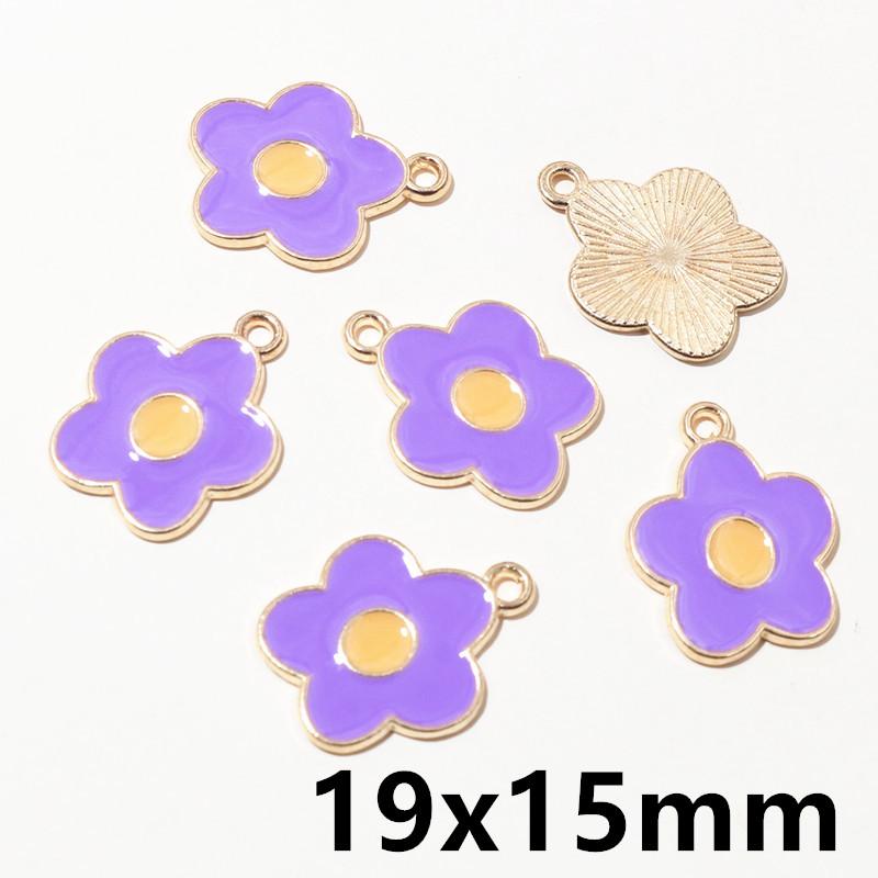 20pcs Enamel Charms Pendants Butterfly Flower Bow Mushroom Shape DIY Jewelry Making Accessories for Earrings Necklace Bracelets
