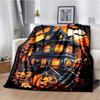 Halloween Terrifying Pumpkin Surprise Soft Blanket Home Room Sofa Bed Warm Travel Picnic Leisure Office Oversized Gift Blanket