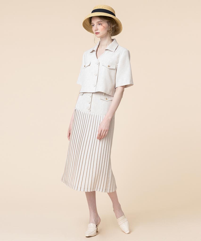 Pelimela Penny Pleated Skirt [Eggshell Cream]
