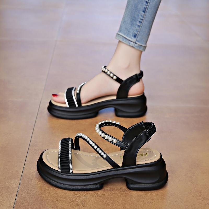 

Fashion 2025Summer Platforme Sneakers Women With Heels Red Shoes Round Toe Shoes With Sport Hospitality Team 34 чёрный