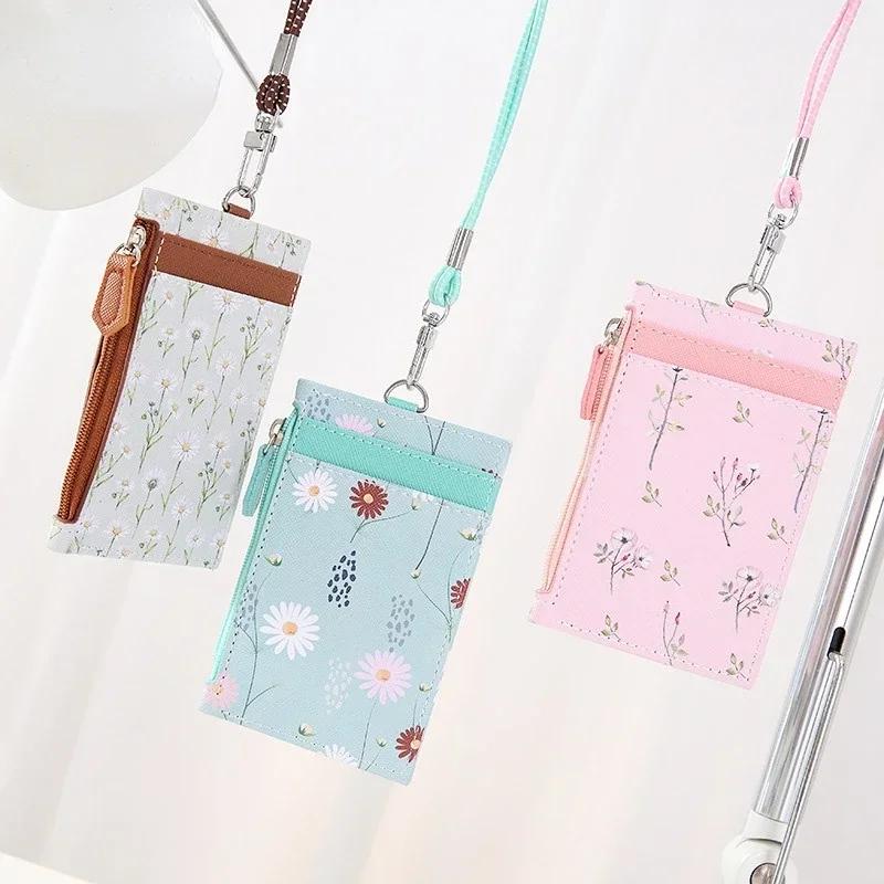 Card Holder Neck Strap with Lanyard Badge Holder Work ID Card Bus ID Holders Office Card Holder Women Wallet Bag Case