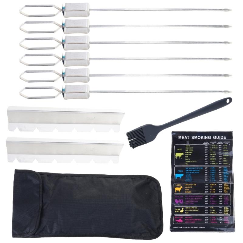Convenient BBQ Skewers Barbecue Skewers Easy to Clean 304Stainless Steel Meat Skewers Suitable for Indoor and Outdoor