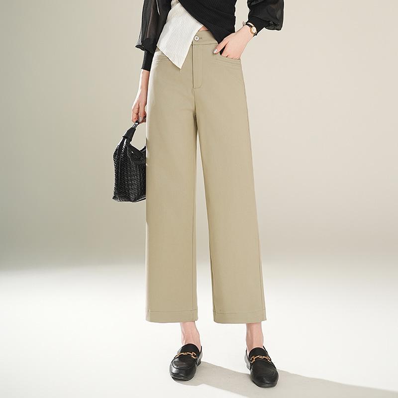 

2025 Spring/Summer Draped High-Waist Wide-Leg Pants L хакі