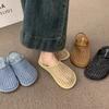 Niche Design Sense Hollow Breathable Woven Fishing Net Shoes Mesh Bag Head Sandals Women's Summer Flat Beach Shoes