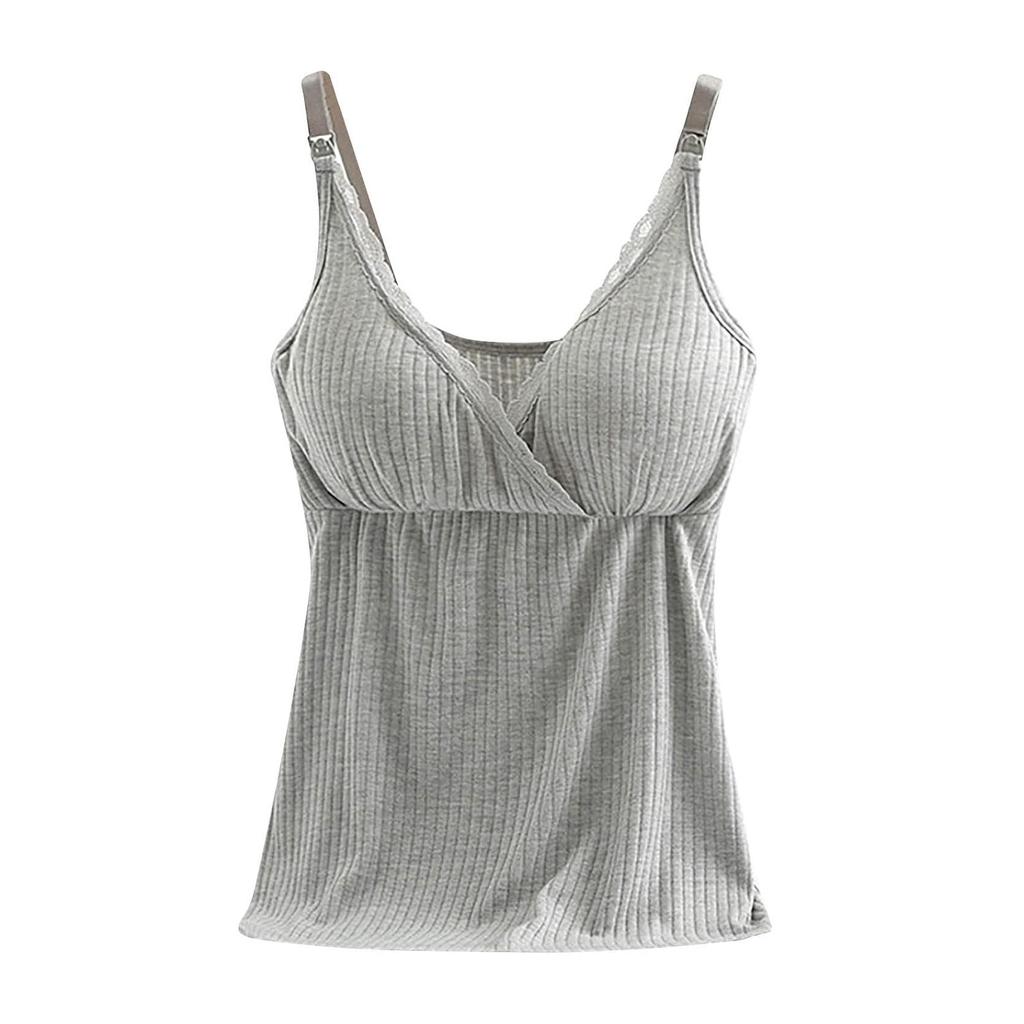 Damen Camisole, Unterhemd, Stillunterwäsche für Schwangere mit Brustpolster