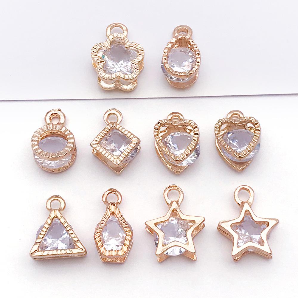 D.I.Y. Jewelry Accessory Kit: Alloy Star, Teardrop, Heart, and Plum Blossom Pendants for Necklaces & Earrings